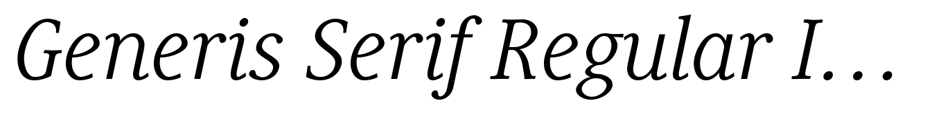 Generis Serif Regular Italic